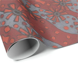 Papel De Regalo Flores Rústicas, Abstract Floral Pattern Terracott