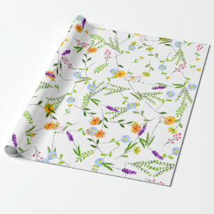 Papel De Regalo Flores salvajes de verano de primavera