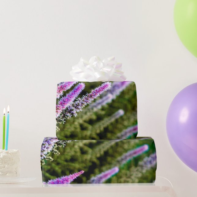Papel De Regalo Flores salvajes moradas y verdes (Regalos de fiesta)