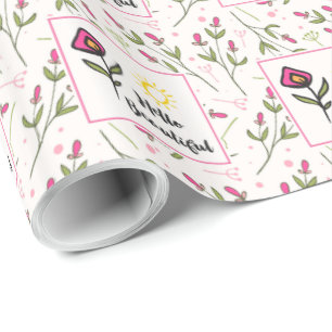 Papel De Regalo Flores silvestres bonitas y sol Hola Hermosa