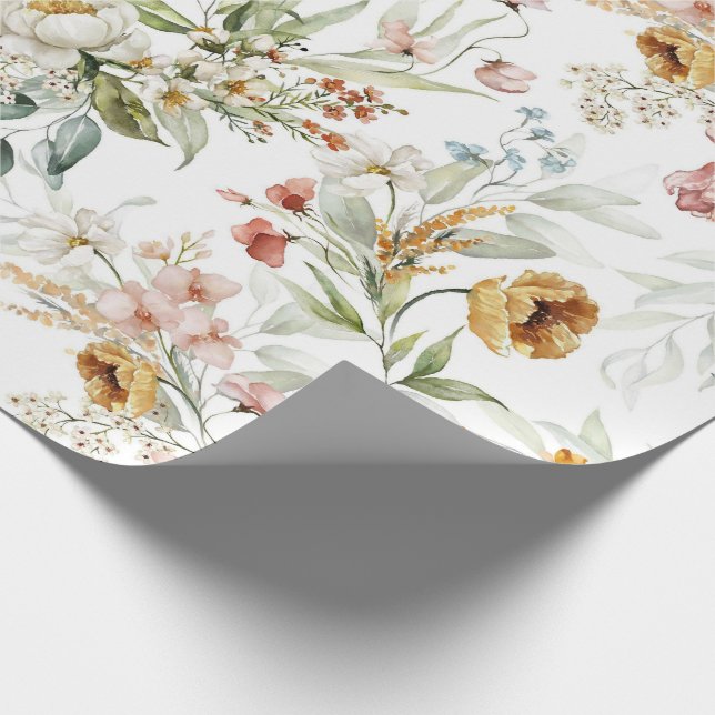 Papel De Regalo Flores silvestres de bonito Flora acuática (Esquina)
