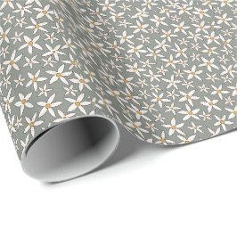 Papel De Regalo Flores silvestres Elegante Sage simple Verde y Bla
