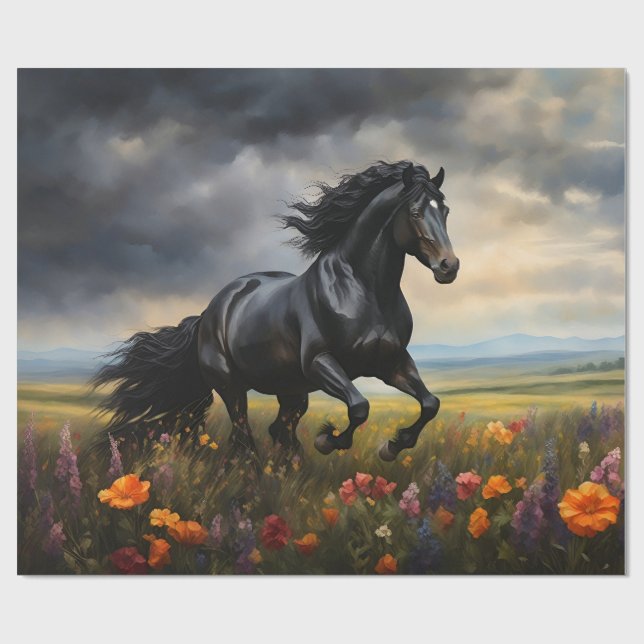 Papel De Regalo Flores silvestres frisonas de Galloping (Superficie plana)