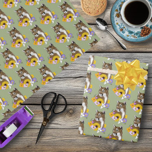 Papel De Regalo Flores silvestres Puma León de Montaña Puma 