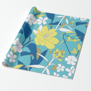 Papel De Regalo Flores silvestres sin fisuras en fondo blanco 