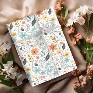 Papel De Regalo Flores silvestres y remolinos de verano ID1064