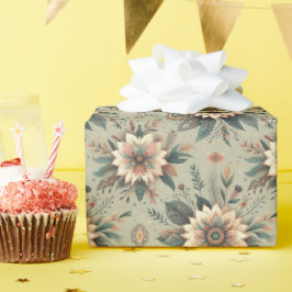 Papel De Regalo Flores sobre salvia