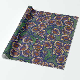 Papel De Regalo Flores solares vintage