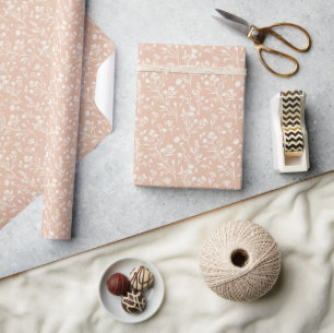 Papel De Regalo Flores susurrantes neutrales - albaricoque cálido