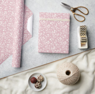 Papel De Regalo Flores susurrantes neutrales - Rosa apagado