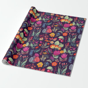 Papel De Regalo Flores tarjeta vintage decorativa de patrón sin so
