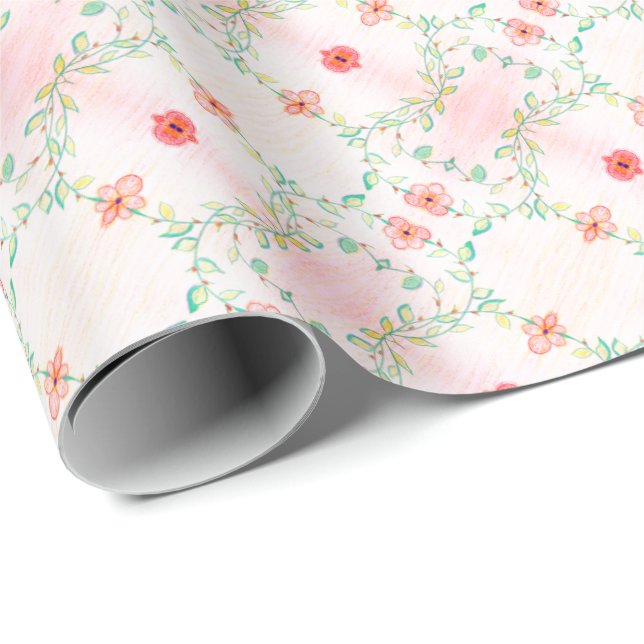 Papel De Regalo Flores todos los días Pastel Shade (Esquina del rollo)