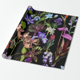 Papel De Regalo Flores tropical y de jardín.