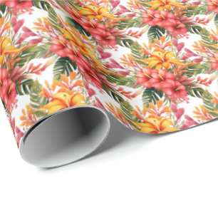 Papel De Regalo Flores tropicales
