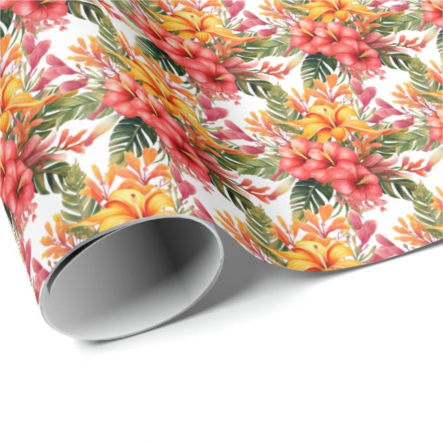 Papel De Regalo Flores tropicales (Esquina del rollo)