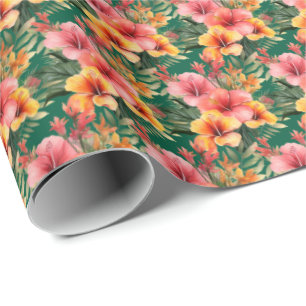 Papel De Regalo Flores tropicales