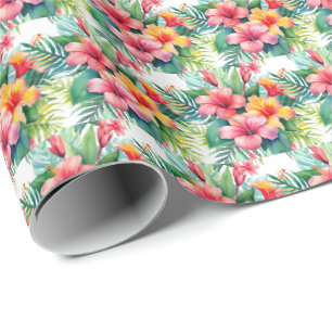 Papel De Regalo Flores tropicales
