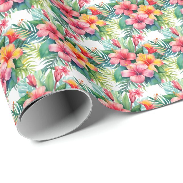 Papel De Regalo Flores Tropicales (Esquina del rollo)