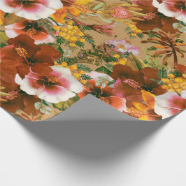 Papel De Regalo Flores Tropicales Vintage y Melancólicas