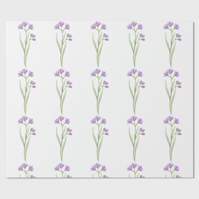 Papel De Regalo flores violetas delicadas (Superficie plana)
