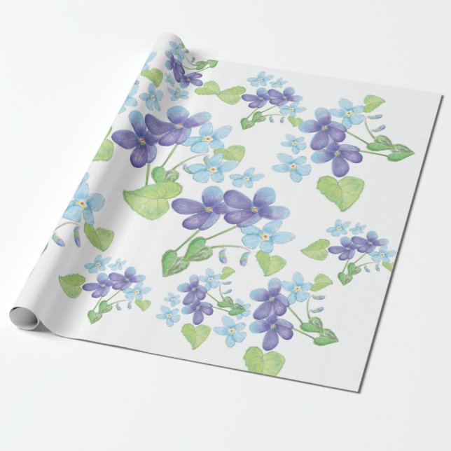 Papel De Regalo Flores violetas silvestres (Desenrollado)