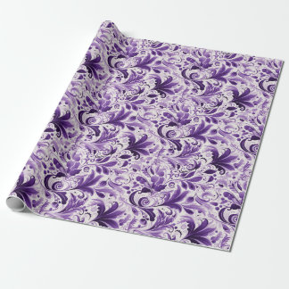 Papel De Regalo Flores violetas y violetas elegantes