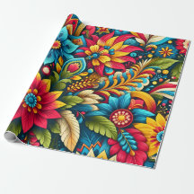 Flores y hojas de colores artísticos