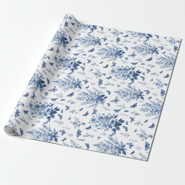 Papel De Regalo Flores y mariposas (Desenrollado)