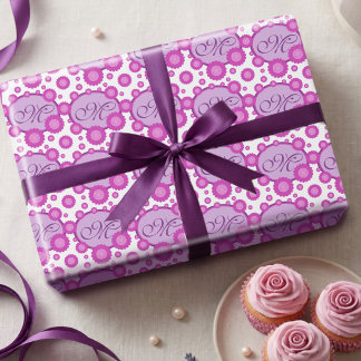 Papel de Regalo Flores y Óvalos Adorables con Text