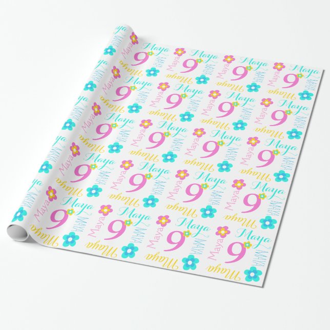 Papel De Regalo Florezca el abrigo conocido de encargo del (Desenrollado)