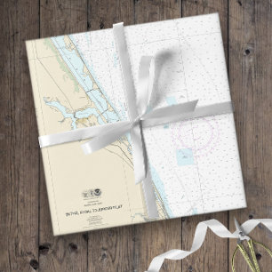 Papel De Regalo 🌊 ⚓ Florida Auténtico Gráfico Náutico