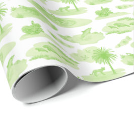 Papel de regalo Florida Toile (verde lima)