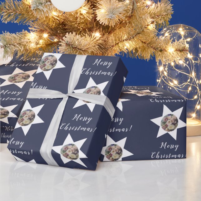 Papel De Regalo Florista Personalizado Foto 'Feliz Navidad' Violet (Vacaciones)