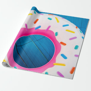 Papel De Regalo Flotador de rosquilla amarillo y rosa