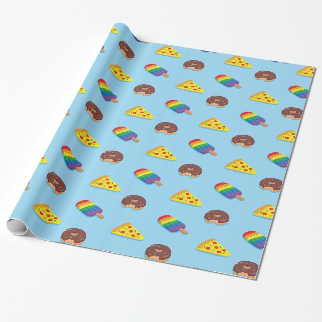 Papel De Regalo Flotadores de Piscina Patrón Cumpleaños de Verano (Desenrollado)