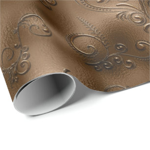 Papel De Regalo Flourishes del bronce