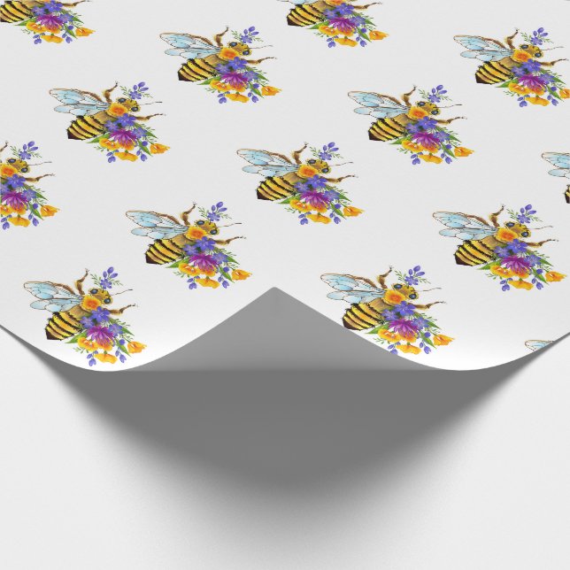 Papel De Regalo Flower bee with wild plants (Esquina)