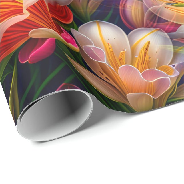 Papel De Regalo Flower Fantasique Único (Esquina del rollo)