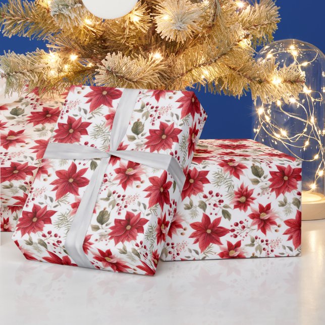 Papel De Regalo Flowers Navidades Berries Holiday (Vacaciones)