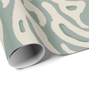 Papel De Regalo Flujo bohemiano geométrico orgánico verde salvia
