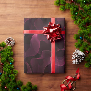Papel De Regalo Flujo de humo de vino de Borgoña negro patrón abst