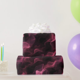 Papel De Regalo Flujo de humo de vino de Borgoña negro patrón abst