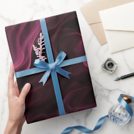 Papel De Regalo Flujo de humo de vino de Borgoña negro patrón abst