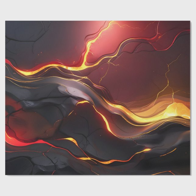 Papel De Regalo Flujo de Lava Volcánico (Superficie plana)