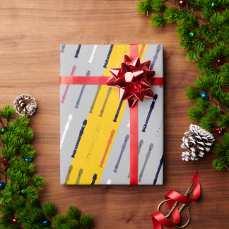 Papel De Regalo Flute Moderno Simple Guay Music Minimalista Flutis
