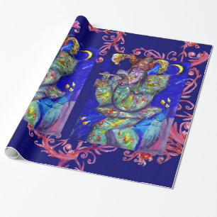 Papel De Regalo FLUTISTA EN AZUL / Noche de Carnaval veneciana