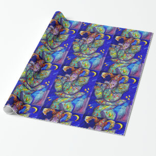 Papel De Regalo FLUTISTA EN AZUL / Noche de Carnaval veneciana