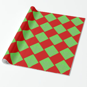 Papel De Regalo Flutterfly verde Grabado en relieve "rojo"