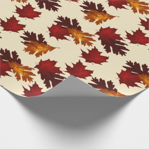 Papel De Regalo Foliage de arce y roble deja colores otoñales