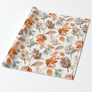 Papel De Regalo Foliage de caída de acuarela